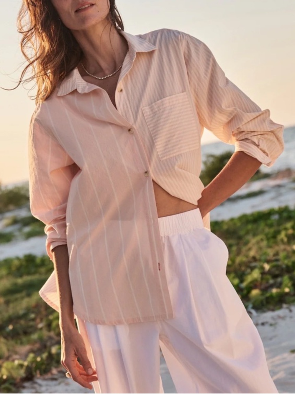 Marine Layer Jane Relaxed Shirt in Cali Poplin XS Like New